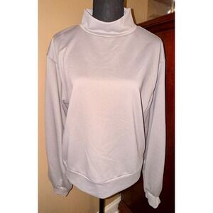 Scacto Mock Neck Sweatshirt Women Large Mauve Grey Excellent Relaxed Pullover